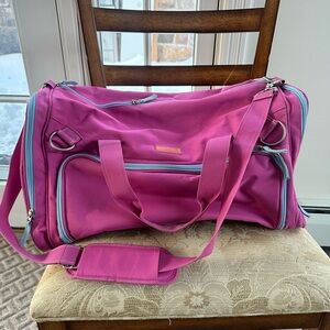 Pottery Barn Kids Pink and Blue Duffel Bag.